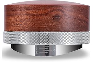 KNODOS 54mm Espresso Distribution Tool Rosewood Stainless Steel Adjustable Coffee Distributor Leveler Compatible with Breville Espresso Machine Accessories