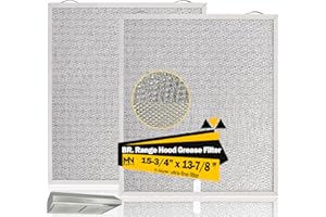 MNPARTS S99010430-002 Compatible with Broan Range Hood Filter 15-3/4" x 13-7/8" 4512880 Replacement Nutone Range Hood Filters 2 Pack HPF30 Nutone Kitchen Exhaust Fan Filter