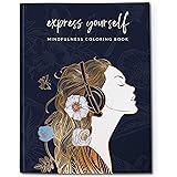 Adult Coloring Book for Women - Mindfulness Coloring Book with Personal Growth Prompts - Stress Relief Coloring Book for Adul