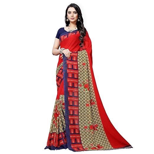 Kashvi sarees Georgette with Blouse Piece Saree (1503_Multicoloured_One Size)