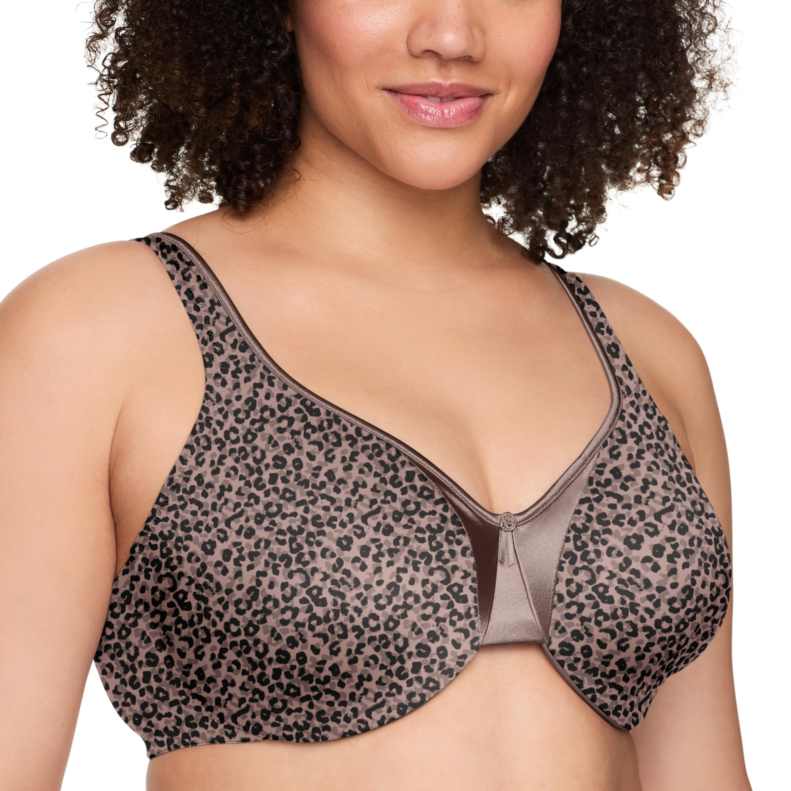 Warner's Women's Signature Support Cushioned Underwire for Support and Comfort Underwire Unlined Full-Coverage Bra 35002A, Mocha Layered Leo, 42DD Image