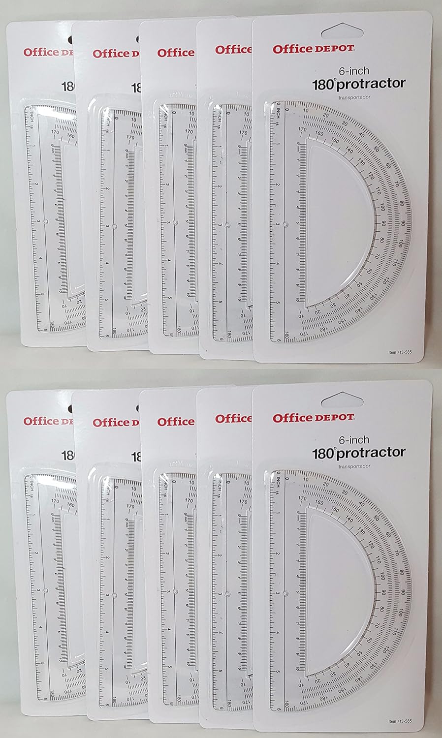 Office Depot Brand Semicircular 6 Protractor Clear Set Of 10 Office Products Education Crafts Brilliantpala Org
