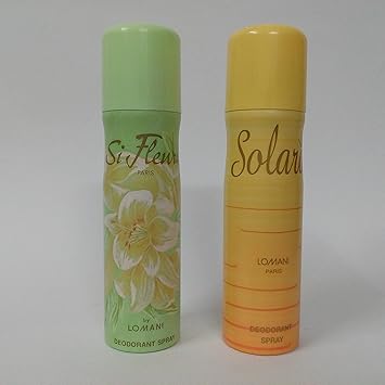Lomani Deodorant Spry for Women Solara and Si Flenri 150 ML Each
