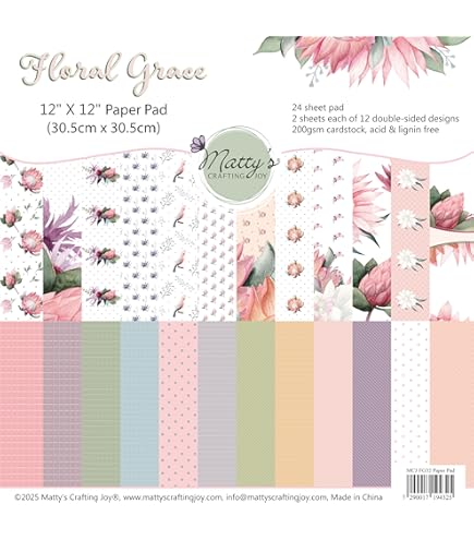 DESEACO Bloc De Papel Clásico De 7 X 7 Pulgadas, Diseño Floral De Origami, Colección De álbumes De Recortes De Flores Vintage De 1 Cara, álbum De Fotos, Troqueles Para Amor
