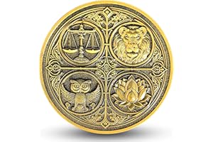 GIMILANG The Cardinal Virtues Stoic Coin with Symbols of Justice, Courage, Wisdom, and Temperance (Single Coin)