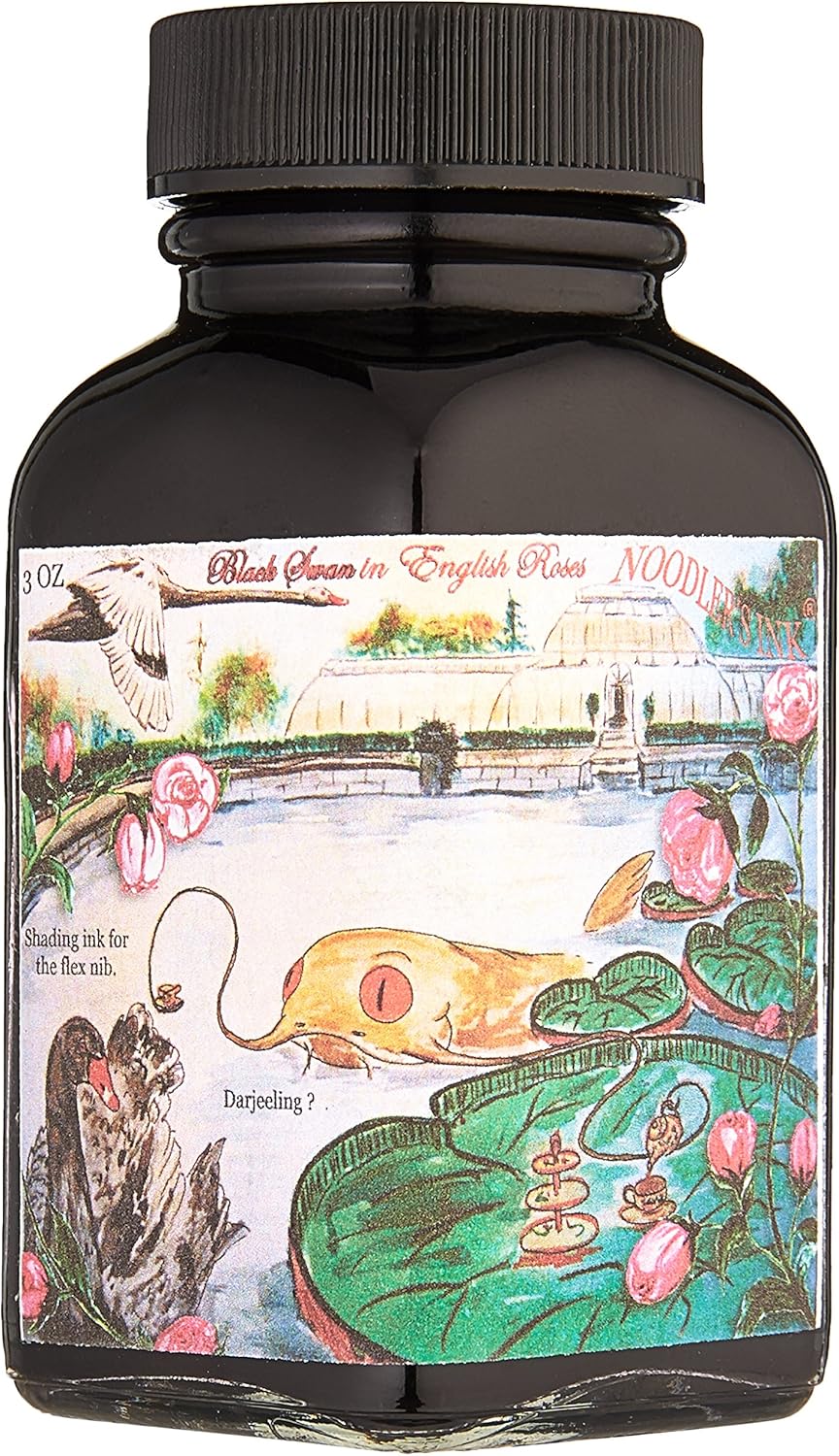 Noodlers Ink 3 Oz Black Swan In English Roses, 85 ml