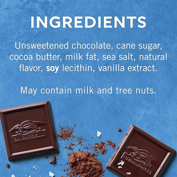 GHIRARDELLI INTENSE DARK SEA SALT 60% CACAO SQUARES, 4.1 OZ BAG (PACK OF 6) – DARK CHOCOLATE CANDY WITH SEA SALT FOR GIFTING & SHARING