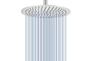 Voolan Rain Shower Head, High Pressure High Flow All Metal Rainfall Shower Head, Ultra-Thin Design-Pressure Boosting, Universal Wall and Ceiling Mount (10 Inch, Chrome)