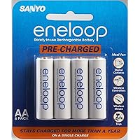 Sanyo Eneloop AA NiMH Pre-Charged Rechargeable Batteries - 8 Pack (Discontinued by Manufacturer)