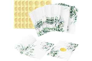 BWKOSS 100 Pack Greenery Printed Pre- Folded Vellum Jackets for 5x7 Invitations Translucent Invitation Kraft Vellum Wedding Invitations Wraps Cover for Baby Shower Birthday Party Invitations Greeting Cards