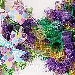 Ribbli 2 Rolls Purple Mesh Ribbon,10 inch x 30