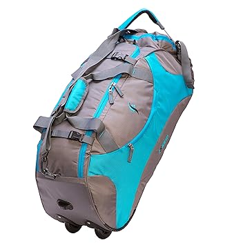 Istorm Polyester Wheeler Duffel Skater(Sky Blue and Grey)