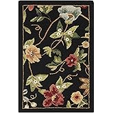 SAFAVIEH Chelsea Collection Accent Rug - 1'8" x 2'6", Black, Hand-Hooked French Country Wool, Ideal for High Traffic Areas in