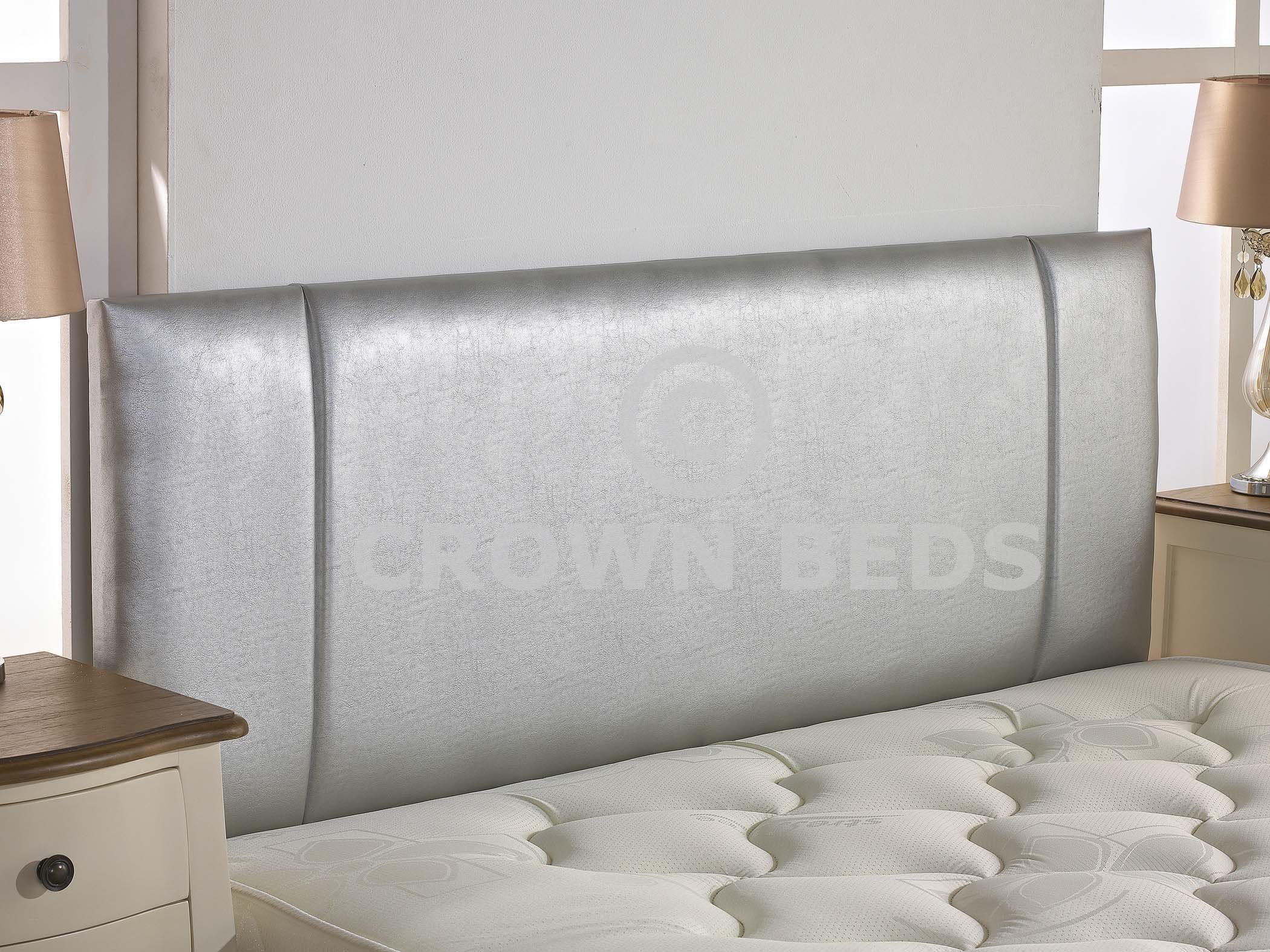 CROWNBEDSUK QUALITY FAUX LEATHER PORTOBELLO HEADBOARD 2ft6,3ft,4ft,4ft6,5ft,6ft NEW!!!!! (2ft6 small single, silver)