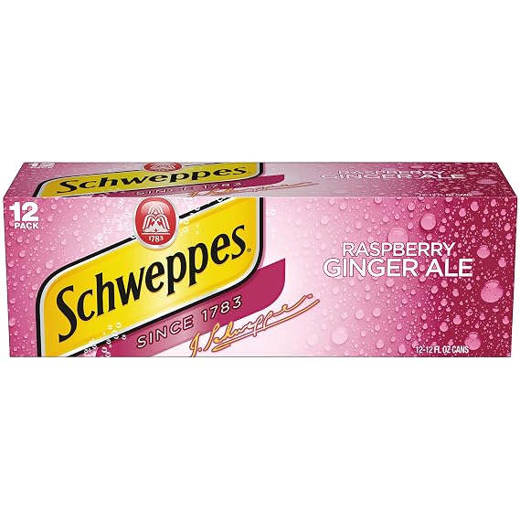 Schweppes ginger ale Raspberry 12oz 12pk - cans - 2x6 #2 (078000215168)