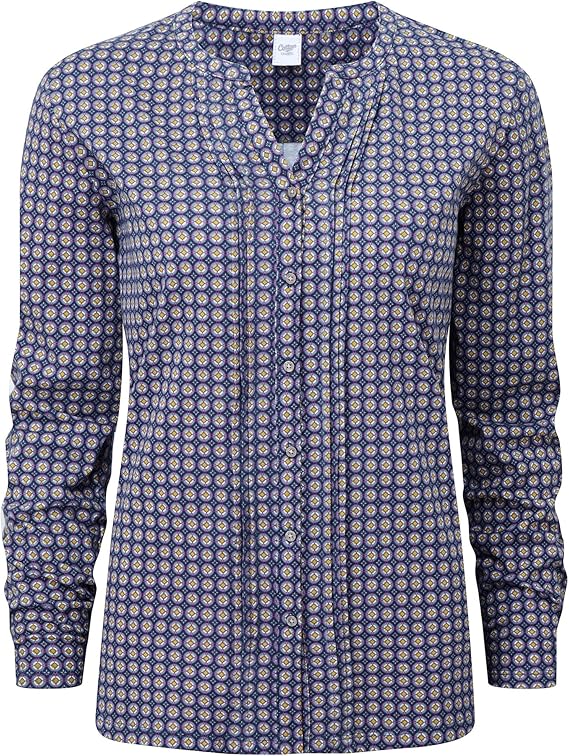 Cotton Traders Womens Ladies Womens Ladies Jersey Long Sleeve Shirt Blouse Top Size 26 Geo 