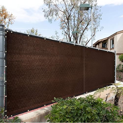 Royal Shade 8' x 50' Brown Fence Privacy Screen Cover Windscreen, with Heavy Duty Brass Grommets, Custom Make Size