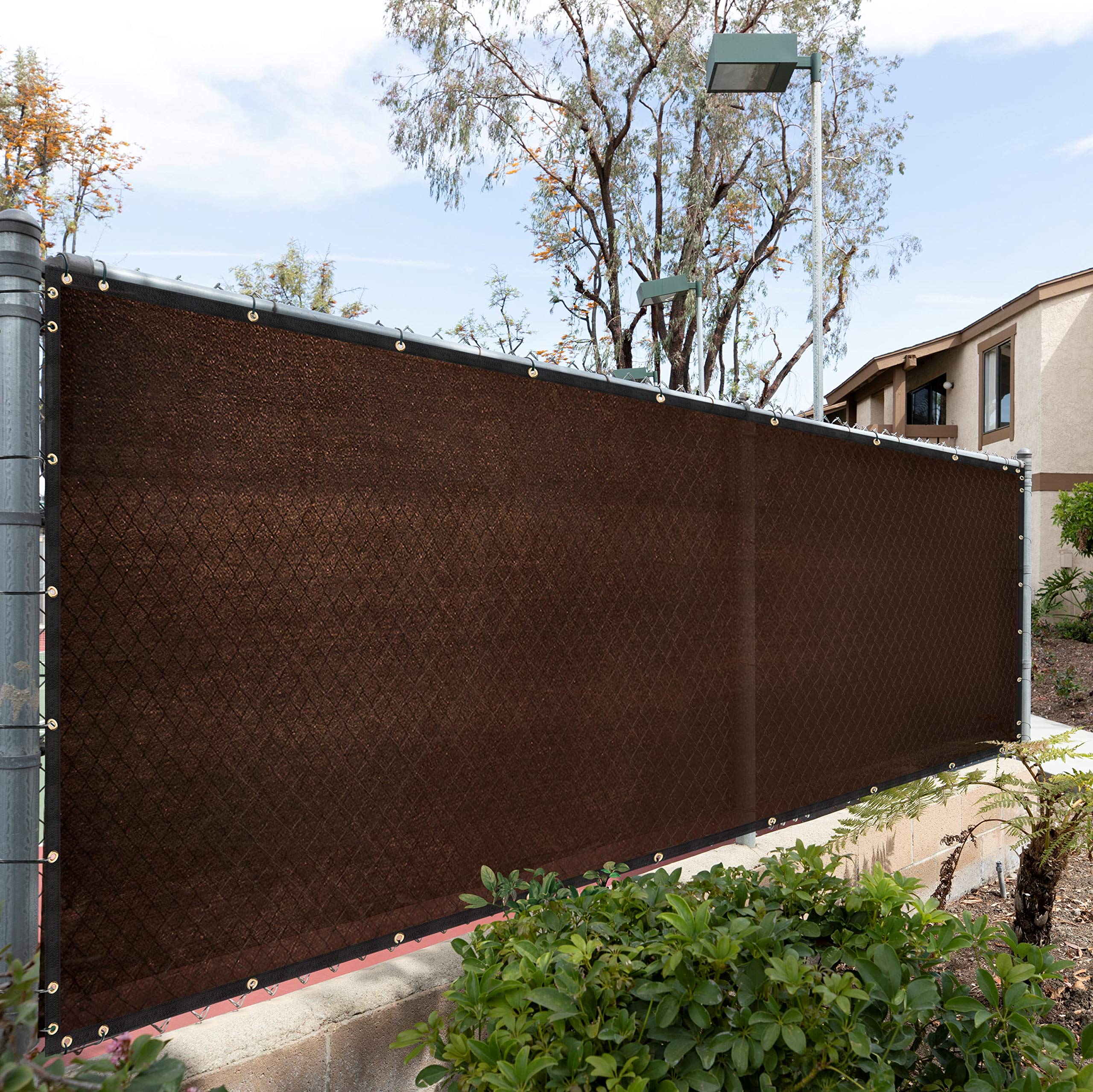 Royal Shade 4' x 74' Brown Fence Privacy Screen Windscreen Cover Netting Mesh Fabric Cloth - Cable Z