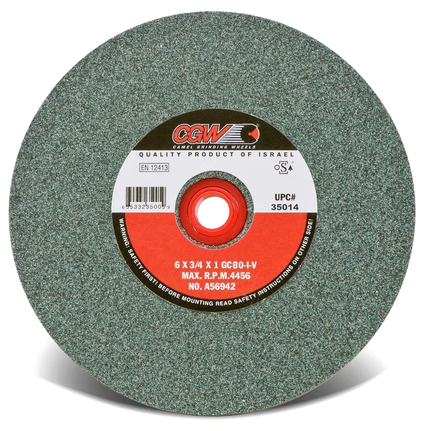CGW 35014 6" Type 1 Bench Wheel Green Silicon Carbide 80 Grit Bench And Pedestal Grinding