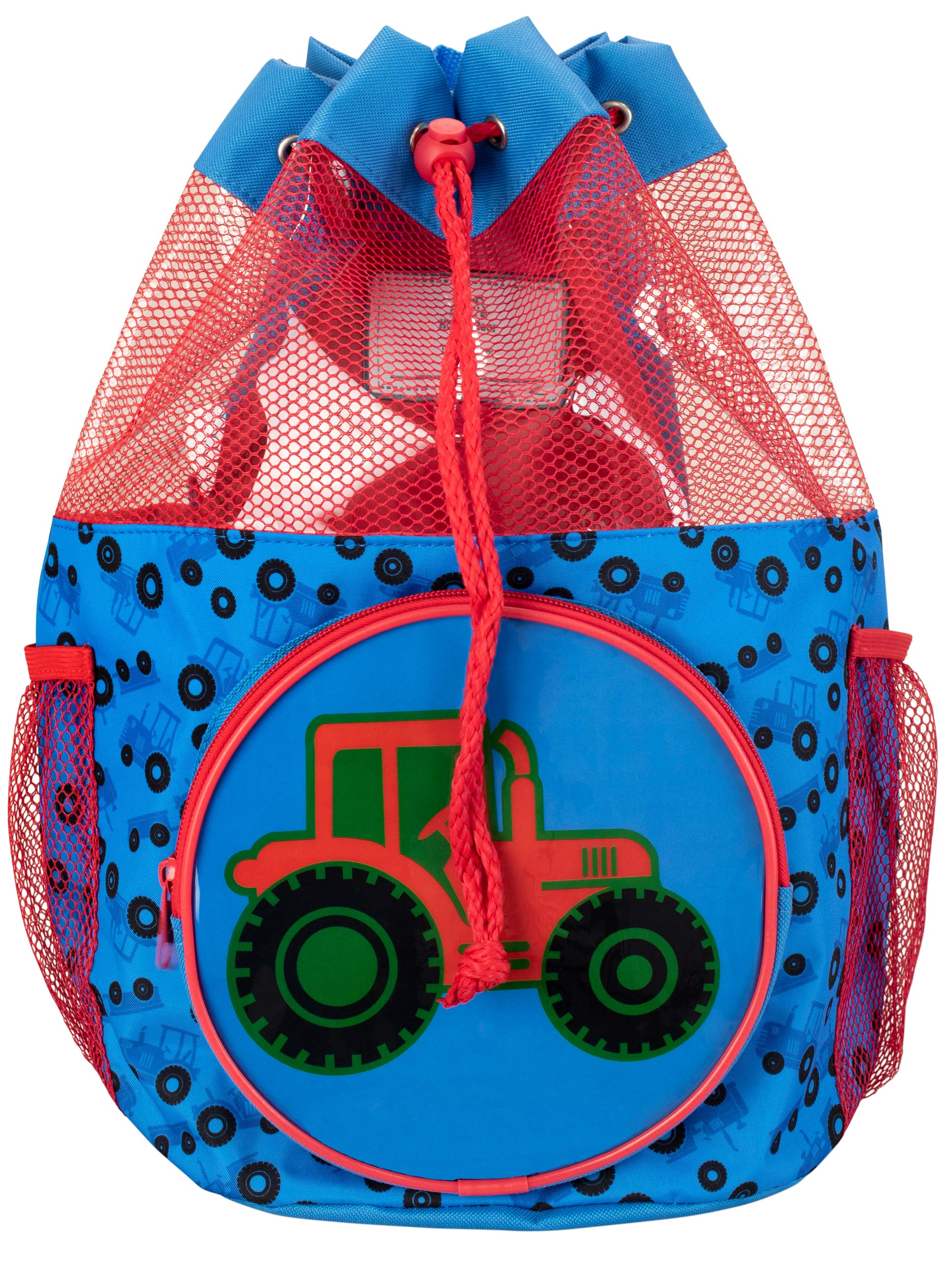 Harry Bear Kids Farm Tractor Swim Bag Waterproof Drawstring Beach Pool Summer Backpack with Name Tag for Children
