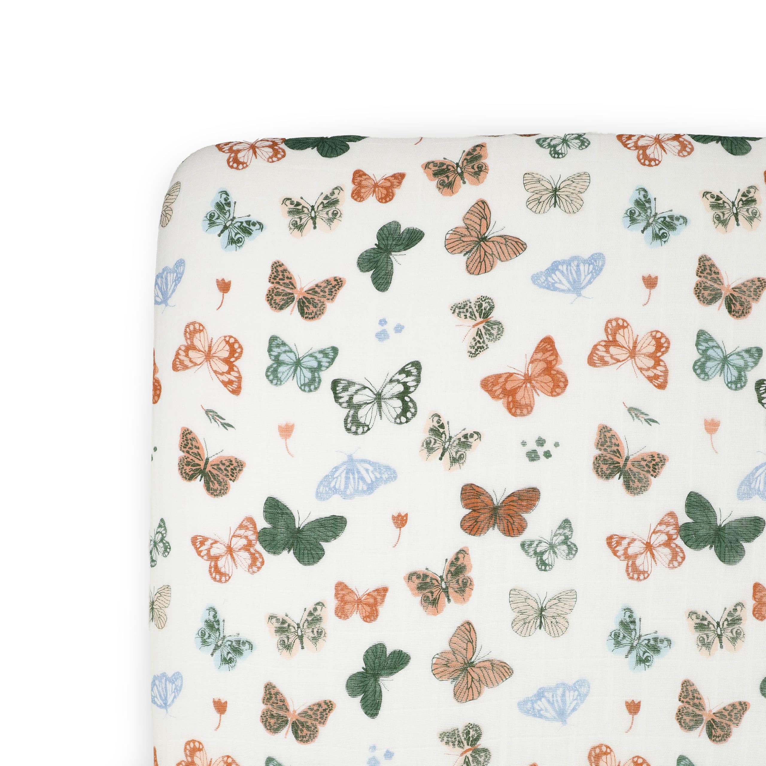 Photo 1 of Little Unicorn Premium Crib Sheet | Breathable & Super-Soft Muslin Fabric (Butterflies)