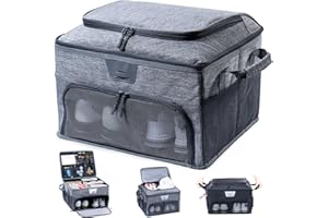 VIGEGARI Upgraded Trunk Organizer - Separate Compartment for 2 Pair Shoes, Car Locker Organizer for Golf Balls, Gloves, Accessories
