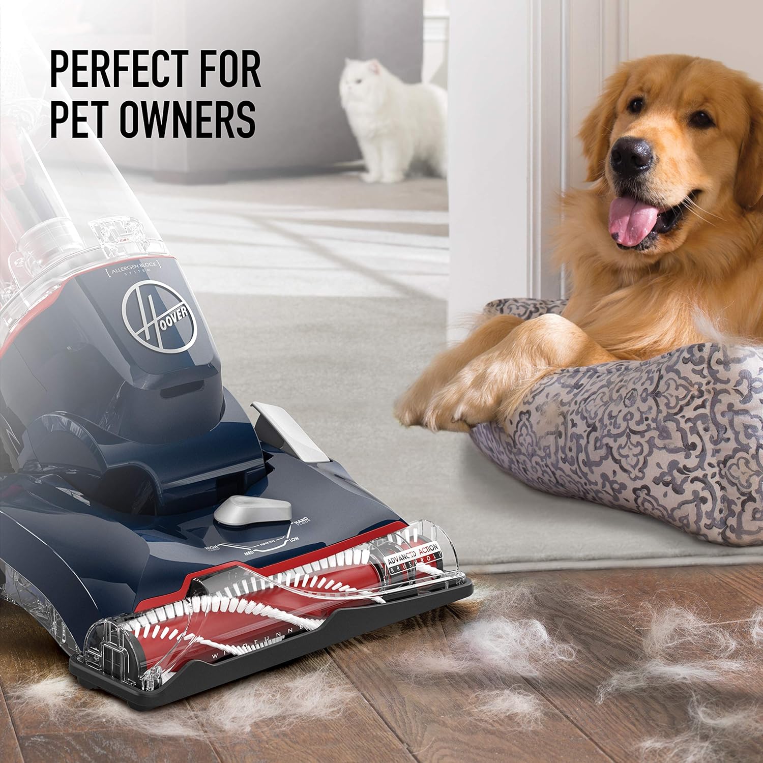 Hoover Max Life Pet Max Complete Bagless Upright Vacuum Cleaner, UH74110, Blue Pearl -