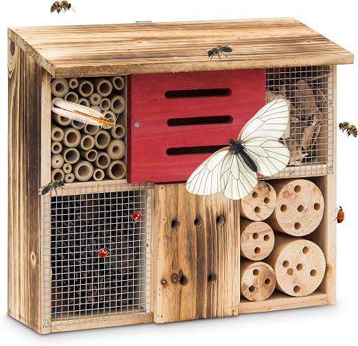 Relaxdays Hôtel à Casa para Insectos de Jardín, Marrón, 13.5x33x29 ...