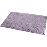 Amazon Basics Non-Slip Microfiber Absorbent Plush Shag Bathroom Rug Mat, Machine Washable, 21" x 34", Lavender