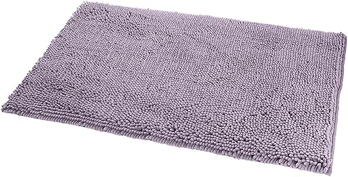 Amazon Basics Non-Slip Microfiber Absorbent Plush Shag Bathroom Rug Mat, 21" x 34", Lavender