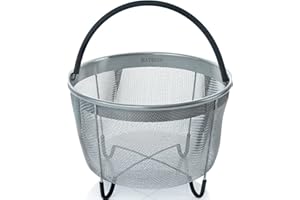 HATRIGO The Original Steamer Basket for Pressure Cooker Accessories 3qt [6qt 8qt avail] Compatible with Instant Pot Accessories, Ninja Foodi, Strainer Insert with Silicone Handle, Mini 3 Quart