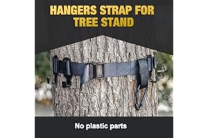 ZAIXIA Tree Stand Safety Harness with Metal Multi-Hook Accessory Holder,Bow Hanger Strap for Tree Stand,Tree Stand Accessories,Hunting Harness