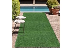ILEADING Artificial Grass Turf Lawn - 1.38" Pile Height Realistic Fake Grass Rug, 4FTX 6FT Synthetic Astro Turf Grass mat with Drainage, Indoor Outdoor Pet Faux Grass Carpet for Patio Garden Backyard Balcony