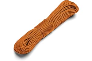 Texas Bushcraft Firecraft Cord - Utility Paracord Survival Rope, Parachute Cord for Survival Gear – 3 Extra Strands for Emergency Preparedness Fishing, Sewing and Tinder (Burnt Orange, 25 ft)