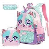 MYHSBYO Unicorn Kids Backpacks for Girls School Bag with Lunch Box School Backpack for Girls Set Cute Bookbag for Kindergarten