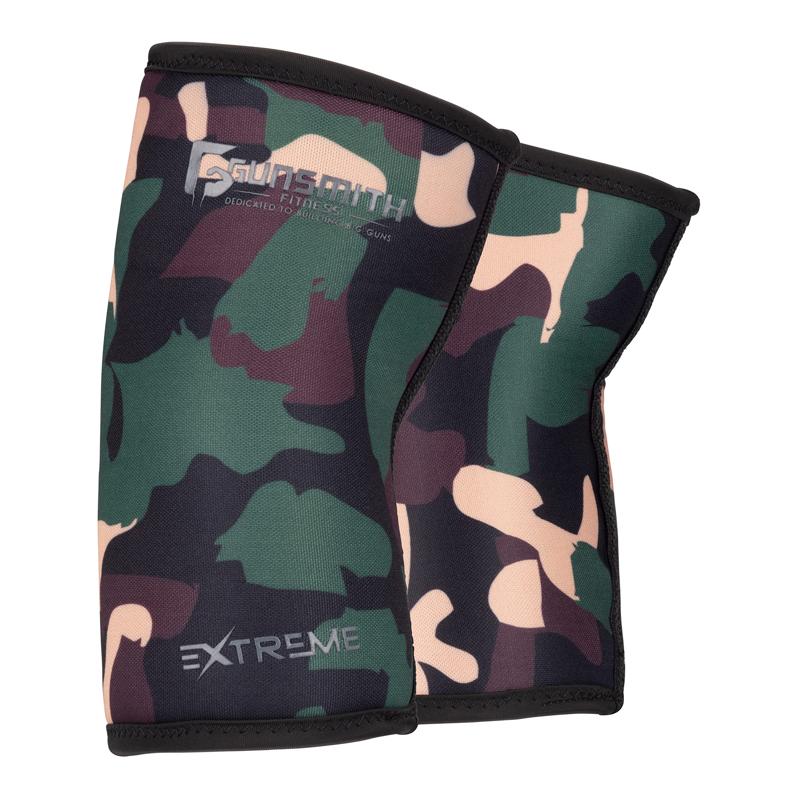 Gunsmith Fitness Elbow Sleeves Weightlifting - Neoprene Compression Gym Elbow Sleeves - Non Slip Elbow Gym Support - Breathable Elbow Wraps Weightlifting (Woodland Camo,XL)