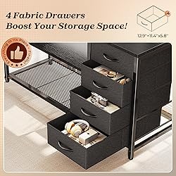 PRAISUN 53" L Shaped Desk with Power Outlets and