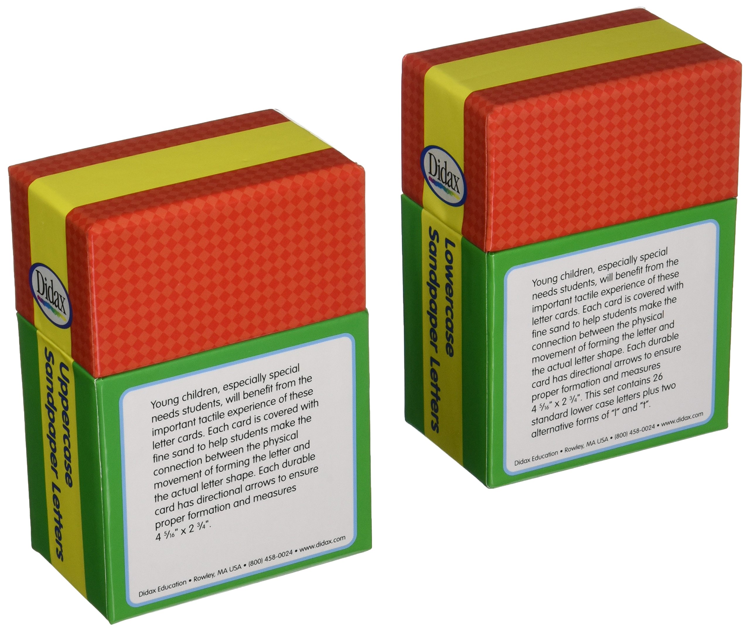 Didax Sandpaper Letters Boxed Set - 54 Tactile Alphabet Cards for Grades Pre-K to 1st - Uppercase & Lowercase Letter Resources for Learning