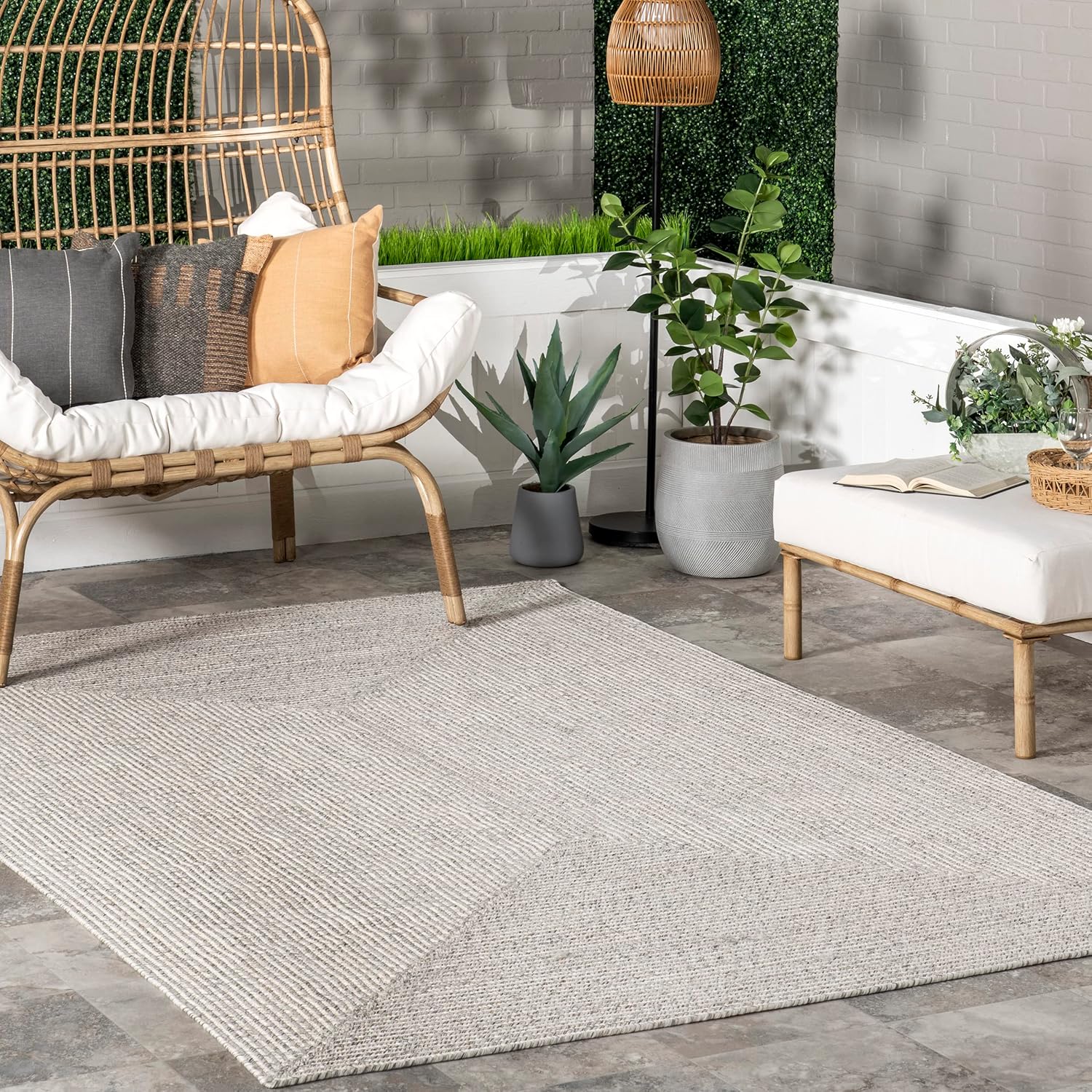 Rugs, Pads & Protectors - nuLOOM Wynn Braided Indoor/Outdoor Accent Rug, 2x3, Ivory