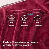 Bedsure Fleece Throw Blanket Dark Red 130x150 cm Soft Microfibre view 4