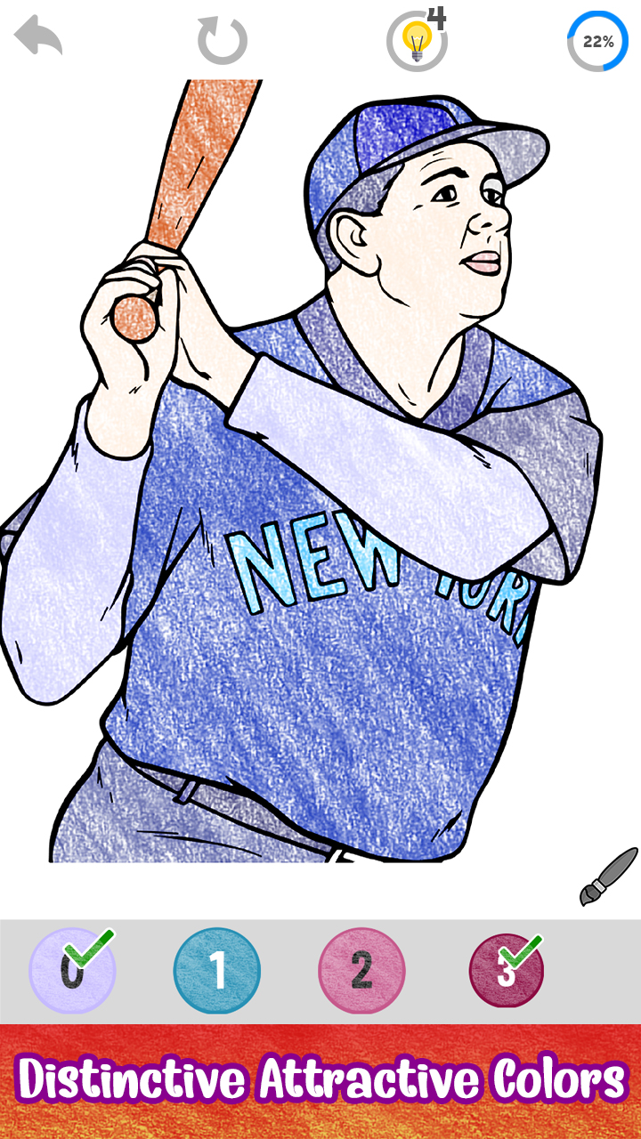 Baseball Paint by Number Sports Paint + Glitter + Crayon + Oil Paint