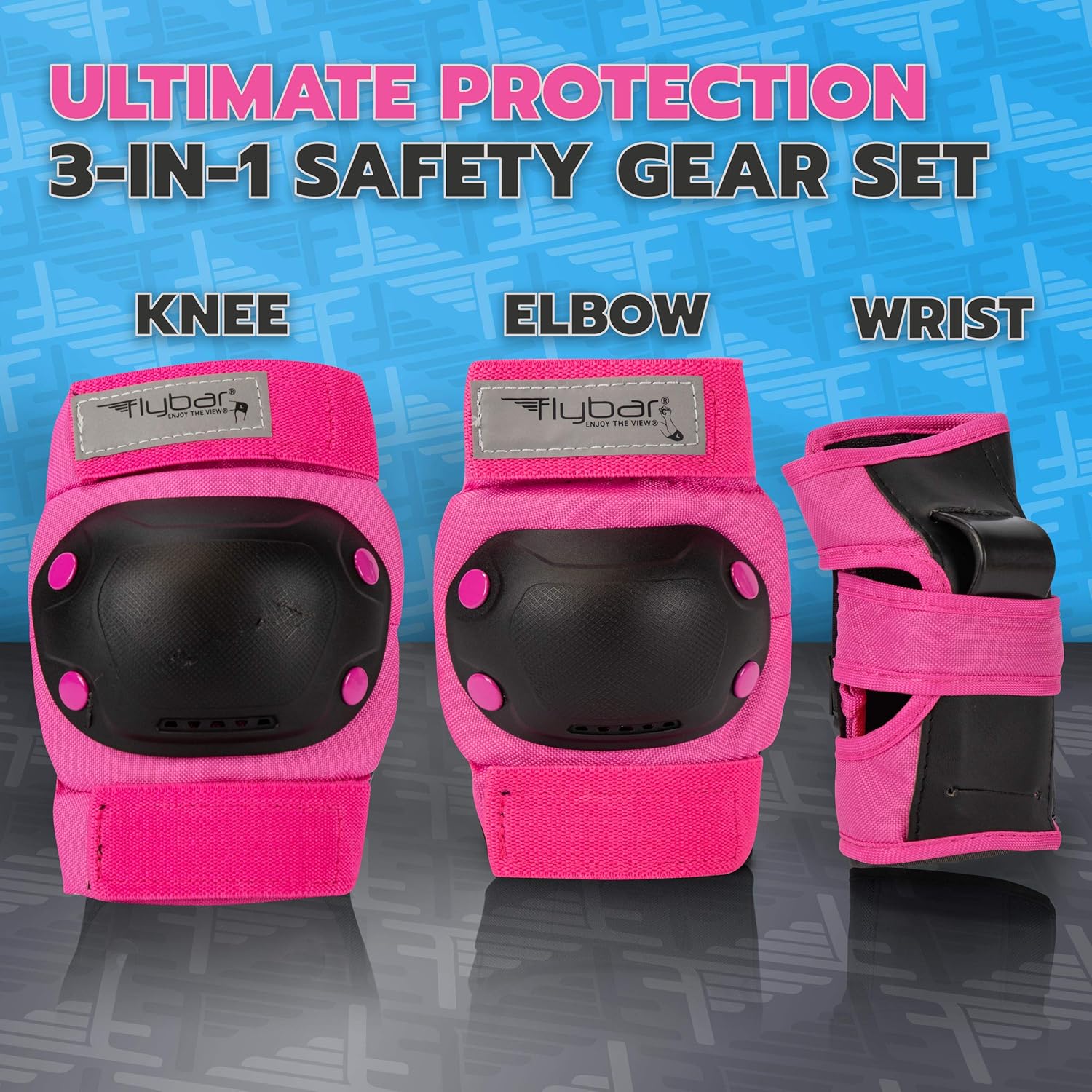Flybar Protective Safety Gear Set- Multi Sport Safety Gear for Rollerblade Roller Skates Inline Skating Cycling BMX Bike Skateboarding Scooter Sports Pads for Kids, Teens, Adult : Industrial & Scientific