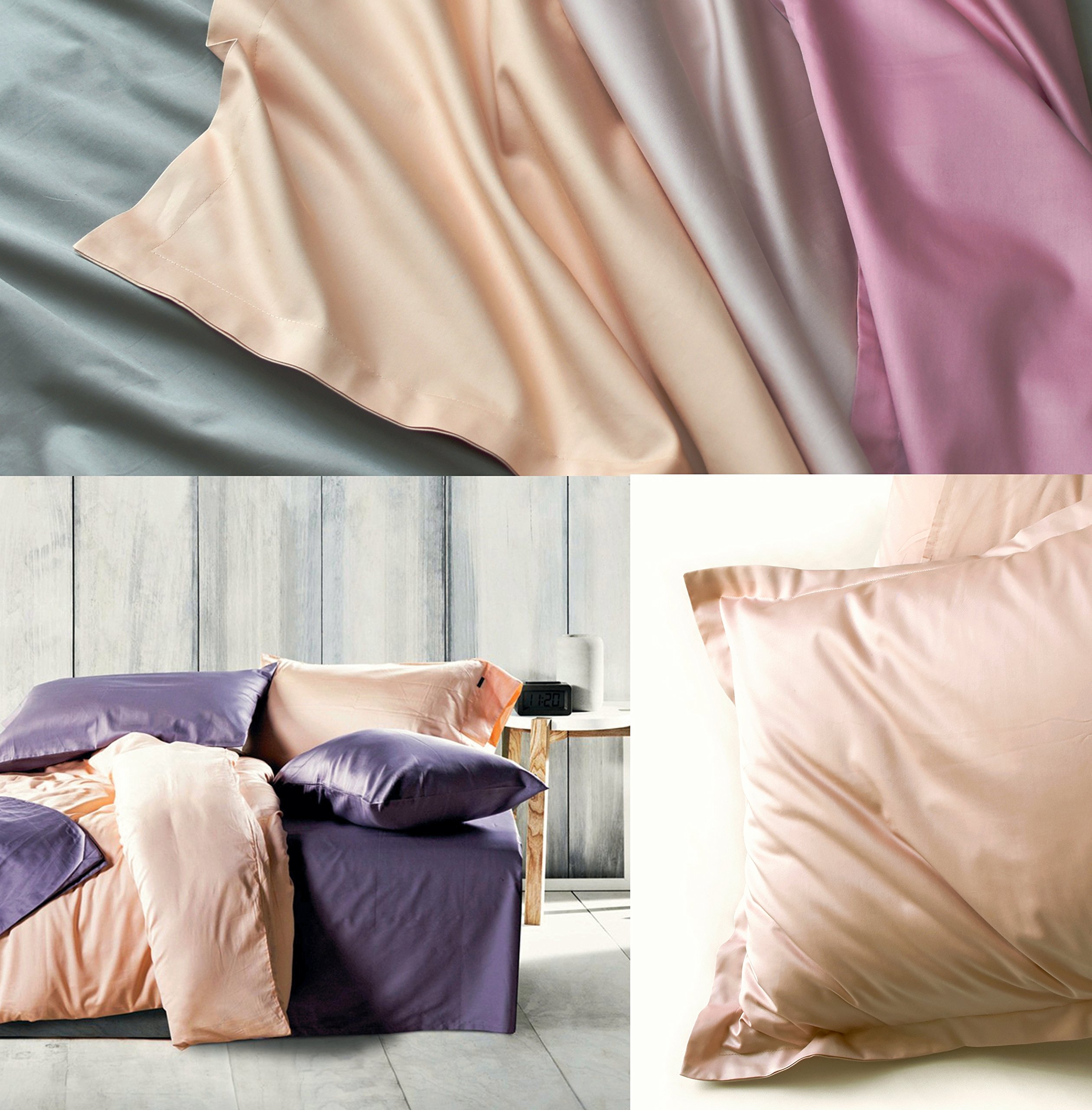 Rose Gold Duvet Cover Luxury Bedding Set High Thread Count Egyptian