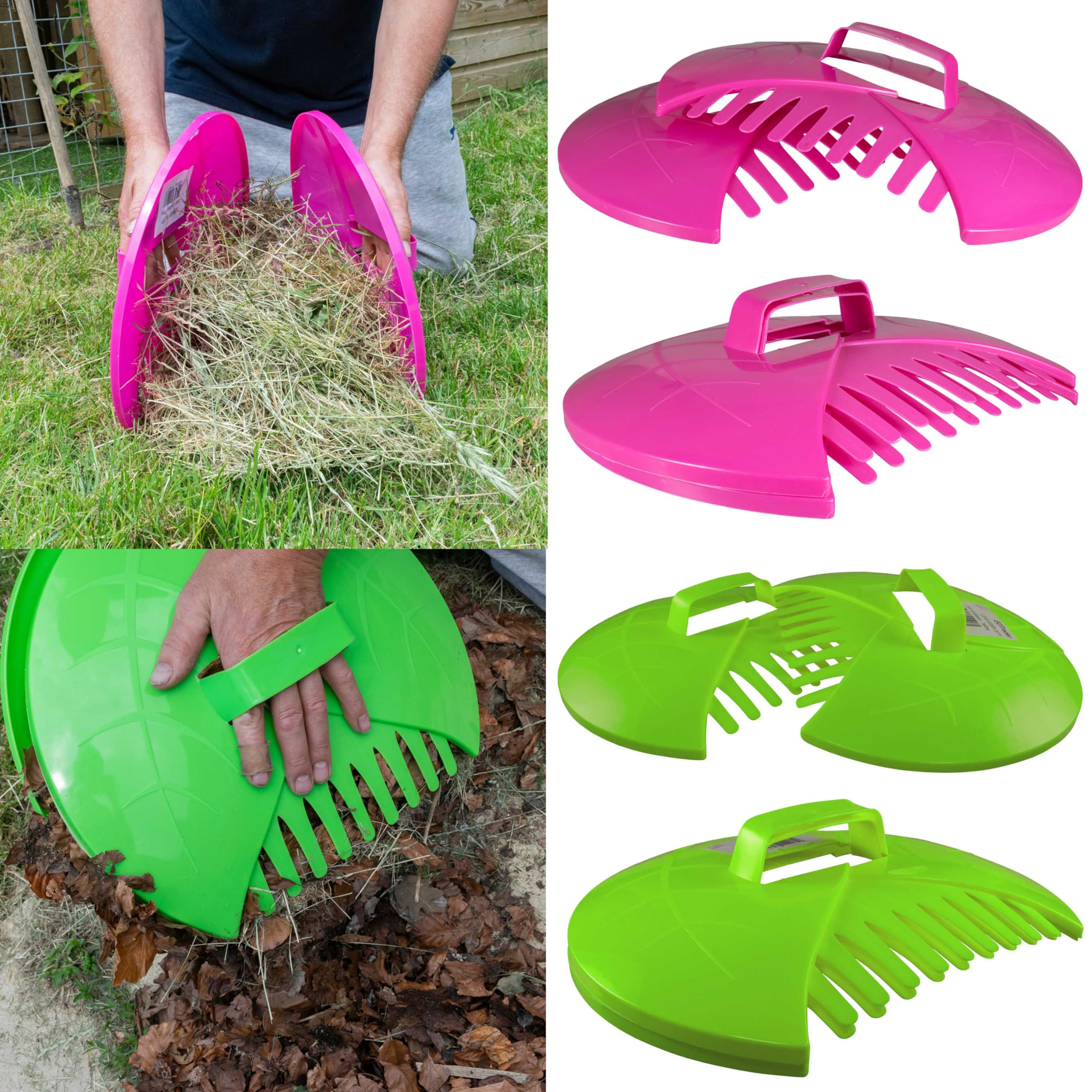 Hand held leaf rakes,leaf grabs,collectors,garden tidy scoops,PACK OF TWO PAIRS