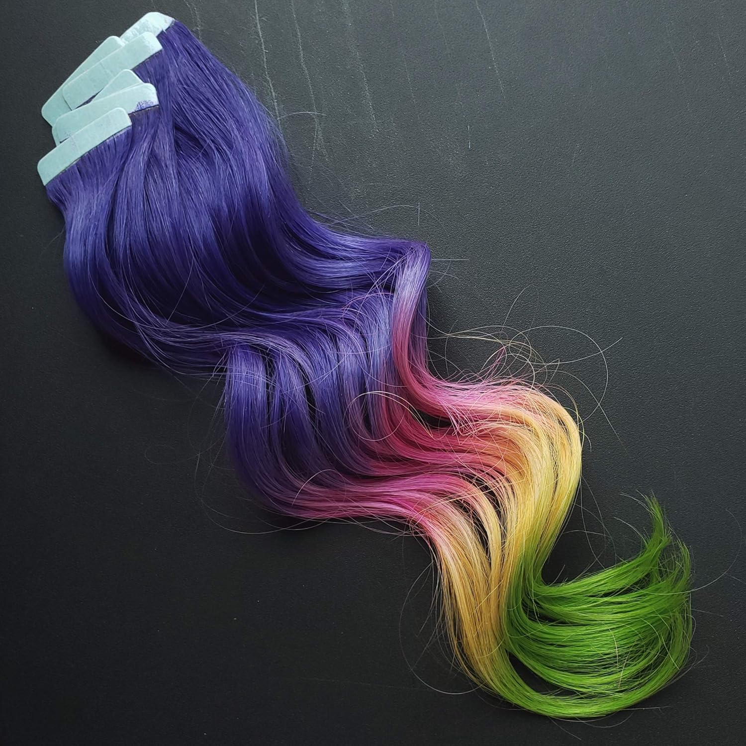 Amazon Com 14 Inch Purple Rainbow Ombre Tape In Human Hair