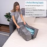 VENO 4 Pack Moving Bags Heavy-Duty Extra Large with Backpack Straps Gray view 4