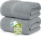 Utopia Towels Premium Jumbo Bath Sheet 90x180 cm 2 Pack Cool Grey 100% Cotton