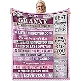 Granny Blanket 60"X 50", Granny Gifts for Grandma from Grandkids, Birthday Mothers Day Present for Granny, Warm Soft Cozy Plush Fleece Flannel Throw Blankets
