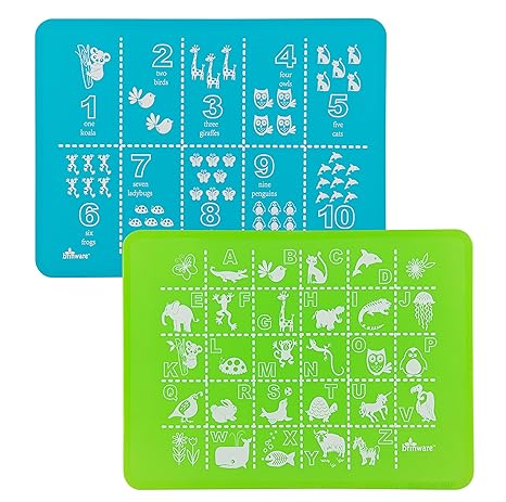 Brinware Placemat Set Abc 123 Bluegreen