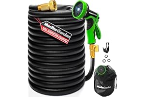 Janska by Mueller Expandable Garden Hose 50 ft. Flexible & Lightweight Garden Hose that Extends and Retracts, Kink and Tangle Resistant, with 9 Function Spray Nozzle